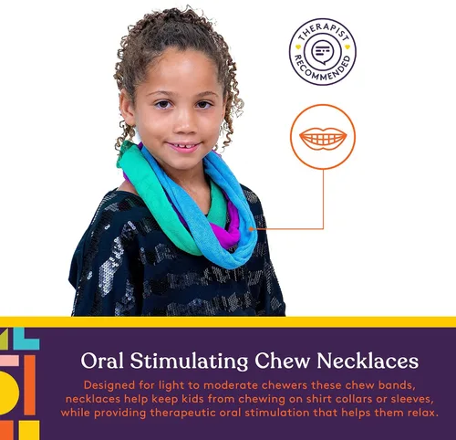 Vista 2 de Special Supplies Collares masticables para niños y niñas, 6 bandas, paño de rizo suave y súper absorbente, camisa y ropa alternativa de estimulación