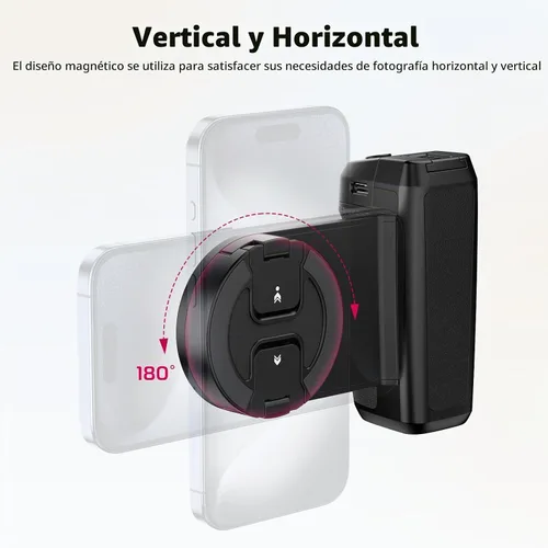 Vista 3 de ULANZI MA35 Selfie Phone Tripod Mount, 2-in-1 Magnetic &Phone Clip Grip