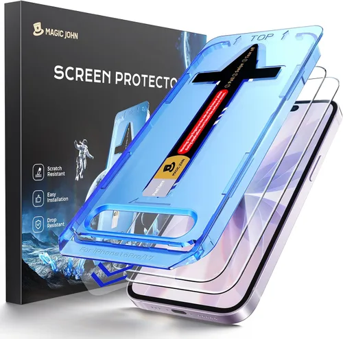 Vista 10 de MAGIC JOHN Paquete de 2 protectores de pantalla para iPhone SE 3/SE 2 (edición 2022/2020), vidrio templado para iPhone 7/8/6, eliminación automática