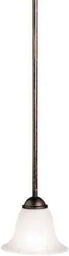 Vista 2 de Kichler Dover 5.5" 1 luz mini colgante con alabastro remolino cristal en bronce curtidor