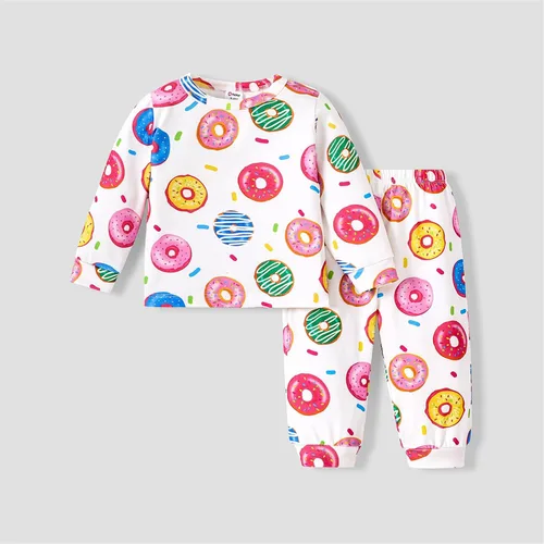Vista 5 de PATPAT Conjunto de pijama de manga larga con estampado geométrico básico para bebé