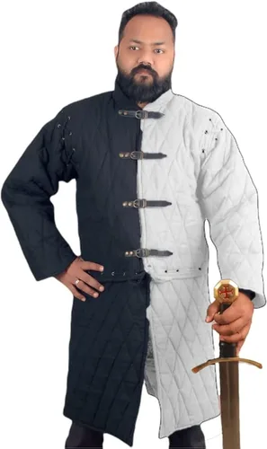 Vista 7 de THE MEDIEVALS Abrigo acolchado Gambeson Chaqueta Aketon para SCA Azul aguamarina