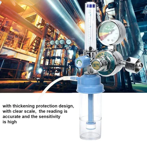 Vista 3 de Regulador de aire, regulador de gas de presión de oxígeno, inhalador de 5/8 pulgadas, medidor de oxígeno, regulador de válvula reductora de presión