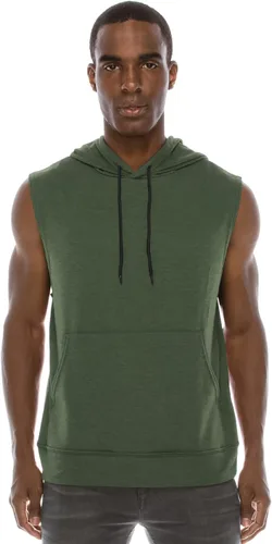 Vista 14 de JC DISTRO Sudadera con capucha hecha en Estados Unidos para hombre, ligera, suave, sin mangas