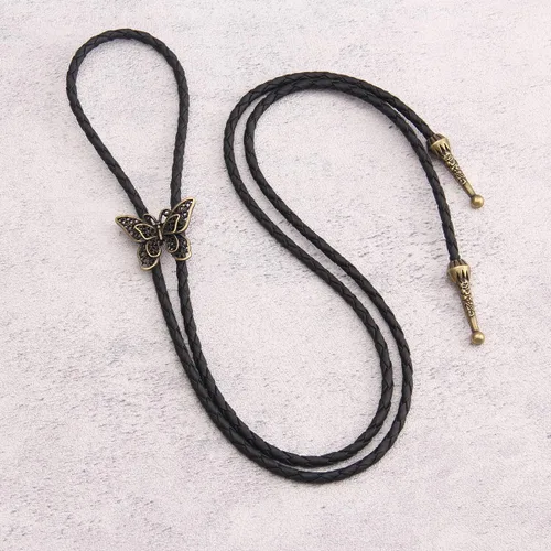 Vista 153 de Jeilwiy Corbata de bolo para hombre, corbata de vaquero occidental, collar de corbata de bolo dorado, corbata de cuero, corbata de Halloween