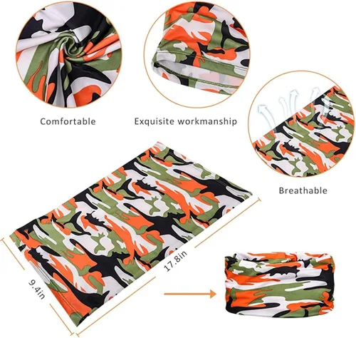Vista 4 de 6 Pieces Sun UV Protection Face Mask Neck Gaiter Windproof Scarf Sunscreen Breathable Bandana Balaclava for Sport Outdoor
