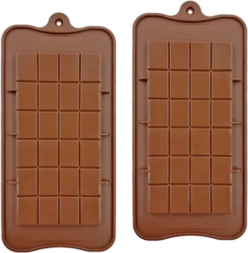 Vista 2 de Molde antiadherente de silicona para chocolate, de grado alimenticio y barras energéticas (3 moldes de barra de chocolate, juego de 3) (3)