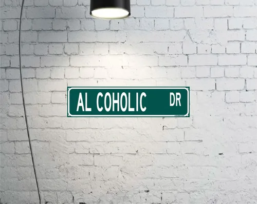 Vista 3 de Al Coholic Dr Funny Bar Street Sign 16 x 4 pulgadas Home Man Cave Pub Decor (AlCoholic)
