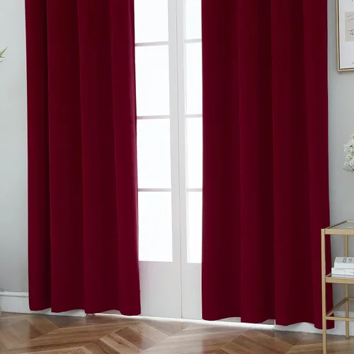 Vista 7 de PLEASANT BOULEVARD Cortinas 100% opacas [2 paneles] Elegantes cortinas con aislamiento térmico para dormitorio, sala de estar, ventana grande