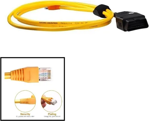 Vista 7 de Ethernet Enet OBD OBDii Rj45 ENET obd2 Cable para interfaz 2M Compatible F-Series para B-M-W i-sta