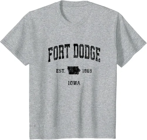 Vista 9 de Fort Dodge Iowa IA - Camiseta deportiva clásica negra con diseño deportivo, Gris