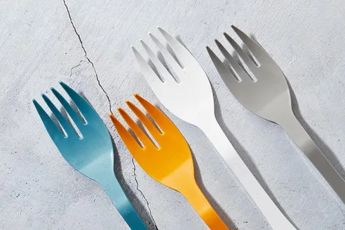 Vista 3 de Eco Fork Open Stock, a granel, juego de 12 piezas, gris, 12 tenedores Knork