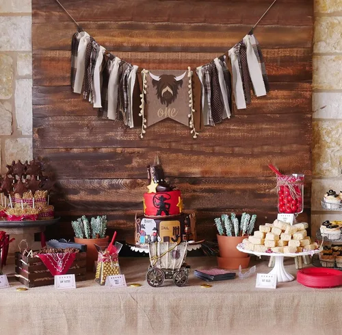 Vista 4 de Cartel de primer cumpleaños para silla alta – Rodeo de vaquero para decoración de tela de fiesta, baby shower, guirnalda de fondo para accesorios