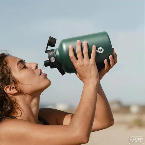 Vista 7 de BJPKPK - Botella de agua aislada de 64 onzas, jarra de agua de medio galón Azul marino