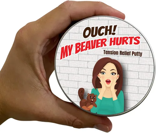 Vista 7 de GearsOut Ouch My Beaver Hurts - Masilla para aliviar el estrés, masilla divertida de terapia para mujeres, juguete para ansiedad, relleno