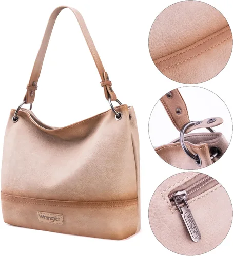 Vista 4 de Wrangler Hobo Bags for Women Vegan Leather Top Handle Shoulder Purses and Handbags