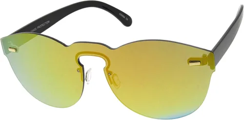 Vista 2 de zeroUV Futuristic Rimless Mono Flat Lens Horn Rimmed Shield Sunglasses 73mm