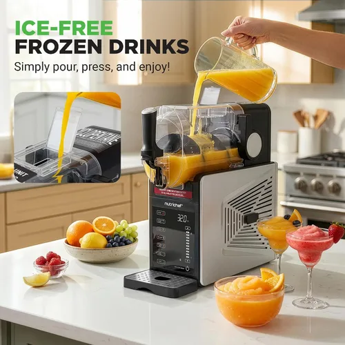Vista 2 de NutriChef Máquina de granizado para el hogar No necesita hielo Slushys 7 en 1 Programas preestablecidos: autolimpiante, batidos, aguanieve