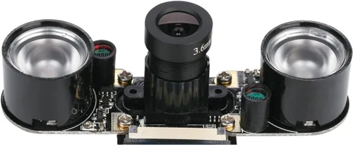 Vista 2 de Raspberry Pi Zero W Módulo de cámara de visión nocturna con longitud focal ajustable de 0.142 in 2 unids sensor IR luz LED Raspberry Pi Zero Cámara