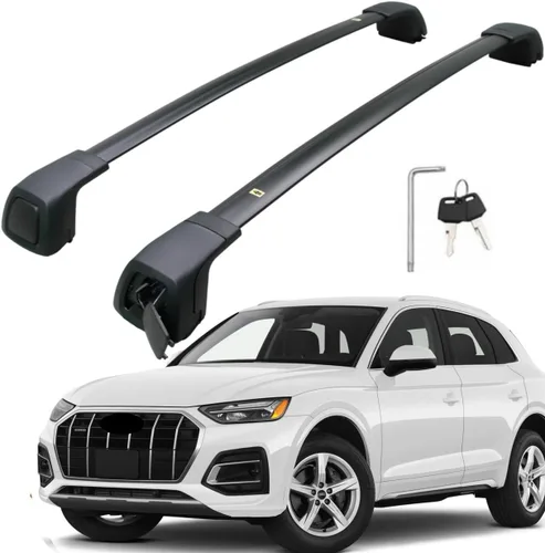 Vista 9 de Barras transversales de aluminio para maletero para Audi Q3 2019-2025, riel de techo, portaequipajes con cerradura