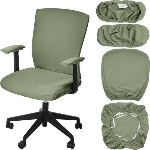 Vista 18 de Tallew 4 fundas para sillas de oficina, fundas universales para sillas de computadora, fundas protectoras elásticas para asiento de silla, fundas