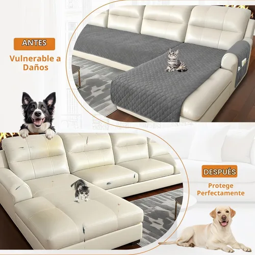 Vista 7 de Arfntevss - Fundas impermeables para sofá seccional en forma de L, cubiertas lavables de terciopelo para sofá para perros y mascotas, protector
