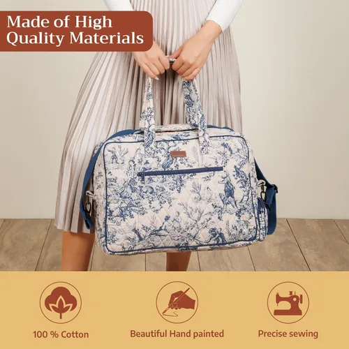 Vista 5 de Maison d' Hermine Bolsas de fin de semana para mujer, de algodón, acolchadas, para equipaje nocturno, bolsa de fin de semana para hombres, regalos