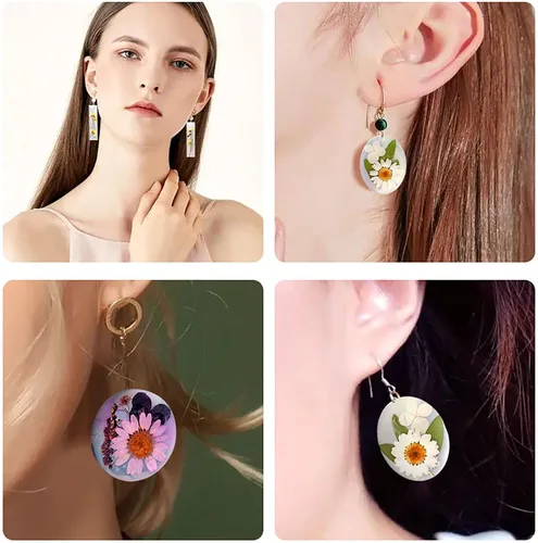 Vista 5 de Juego de 11 moldes de resina de silicona con forma de gota geométrica de silicona epoxi para joyería, colgante, collar, adorno, llavero, 3D