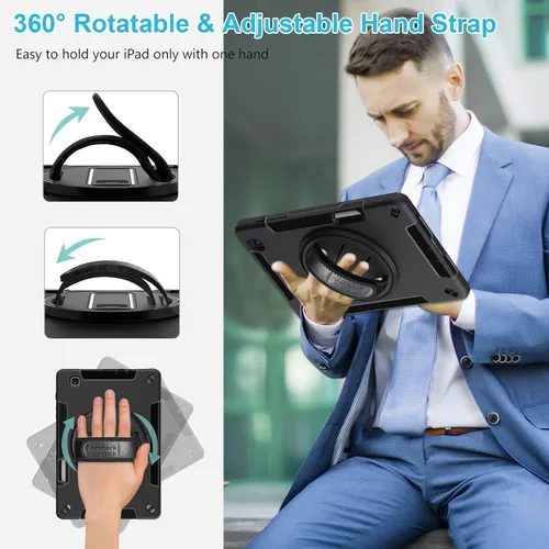 Vista 3 de Funda para Galaxy Tab S6 Lite de 10.4 pulgadas 2024/2022/2020: funda de TPU de grado militar a prueba de golpes con protector de pantalla - soporte