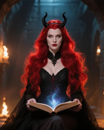 Vista 3 de L'VOW Diadema gótica de cuernos de maléfica, tocado con orejas de maléfica, accesorios de disfraz de Halloween