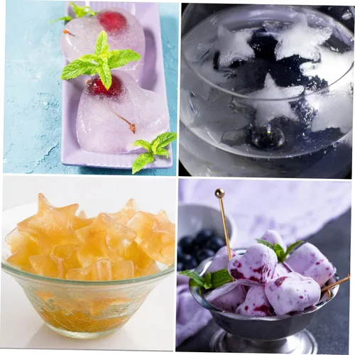 Vista 5 de OSALADI Molde de silicona para cubitos de hielo, moldes de chocolate con forma de estrella de cavidad, molde de jabón, moldes para hornear, molde