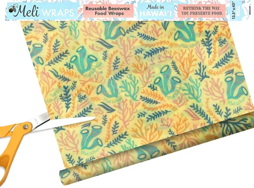 Vista 10 de Meli Wraps - Rollo de cera de abeja reutilizable, envolturas de cera de abejas sin residuos para cubrir alimentos, rollo de cocina