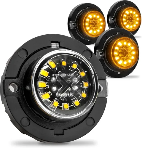 Vista 16 de Lamphus SnakeEye III Ámbar Azul 12W LED Luz estroboscópica oculta [Clase SAE 1] 12V Bombilla redonda impermeable de 1 pulgada para parpadeo de azul