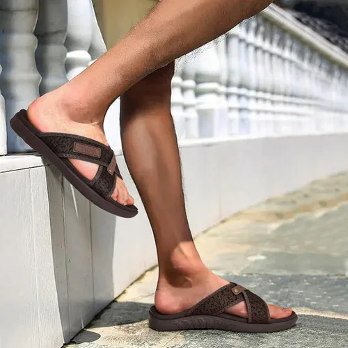 Vista 8 de ONCAI Sandalias cruzadas para hombre, soporte de arco, sandalias deportivas con plantilla ortopédica para fascitis plantar
