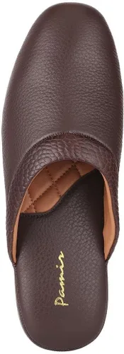 Vista 2 de PAMIR Pantuflas de casa de cuero texturizado prémium para hombre con espuma viscoelástica