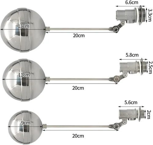 Vista 3 de Stainless Steel Float Ball Valves, Automatic Stainless Steel Float Valve Ball Water Tank Liquid Level Controller(DN15)