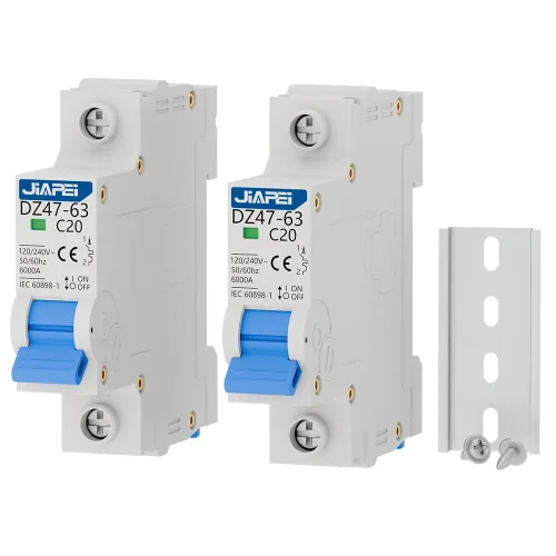 Vista 9 de Paquete de 2 disyuntores en miniatura, 1 poste 25 amperios, 120 V/240 V CA, viaje magnético térmico MCB C25, montaje en riel DIN
