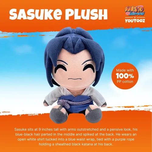 Vista 2 de Youtooz Sasuke - Peluche coleccionable de Sasuke Uchiha de Naruto Naruto Plush Collection de 9 pulgadas