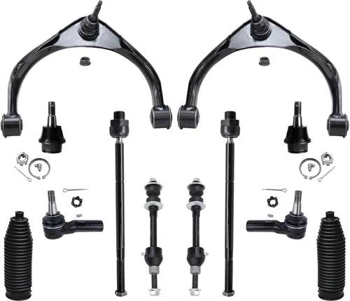 Vista 69 de Detroit Axle – 12 brazos de control superiores e inferiores delanteros con rótulas, barras de unión exteriores e interiores con topes, barras