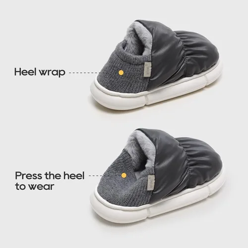 Vista 4 de utune Zapatillas de pan para mujeres y hombres, zapatos de invierno para exteriores, interiores, hogar, zapatilla de piel sintética, felpa cálida