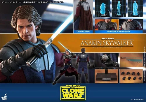 Vista 10 de Hot Toys 1:6 Anakin Skywalker - Star Wars: The Clone Wars, multicolor