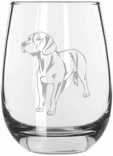 Vista 126 de Shar Pei (chino) - Vaso de vino sin tallo grabado para perro, 15.25 onzas
