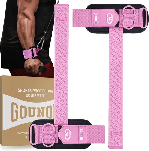 Vista 8 de GOUNOD Lifting Wrist Straps with D Ring for Weightlifting & Gym