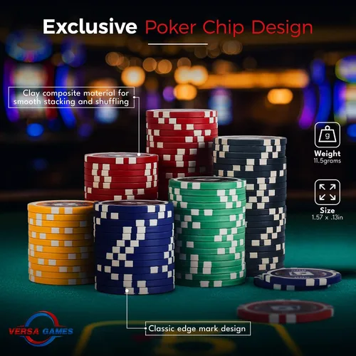 Vista 4 de Juego de fichas de poker de 500 unidades Big Slick, 11.5 g