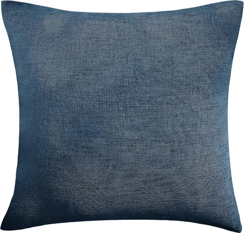 Vista 45 de Deconovo Almohada decorativa de lino sintético para el hogar, hecha a mano, a cuadros, para sofá, 18 x 18 pulgadas, gris oscuro y blanco