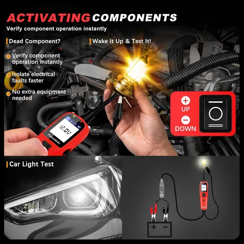 Vista 4 de Autel PowerScan PS100 - Probador de circuito de automóvil, kit universal de sonda de circuito de alimentación automotriz de 12 V 24 V con cable