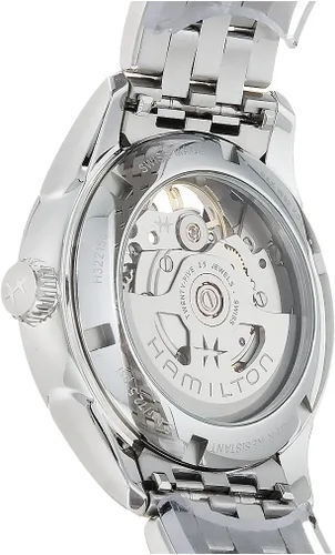 Vista 4 de Hamilton Reloj Jazzmaster Open Heart Lady Reloj automático suizo de 1.417 in, esfera de madreperla, pulsera de acero inoxidable plateado