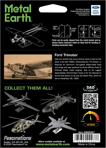 Vista 7 de Metal Earth Ford Trimotor 3D Kit de modelado de metal Fascinaciones