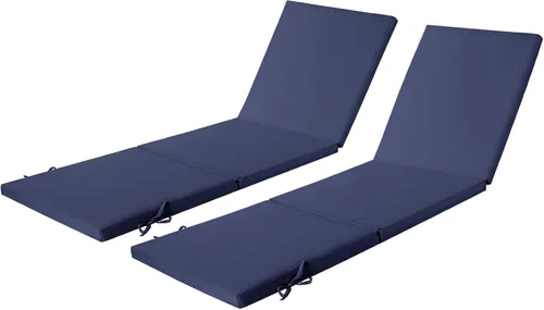 Vista 9 de Paquete de 2 cojines para sillas de salón de 77 x 24 pulgadas Blanco crema