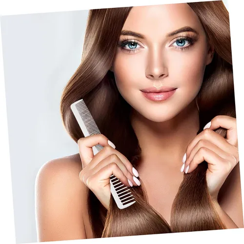 Vista 6 de SOLUSTRE Peine de dientes finos y dientes anchos, peine profesional para corte de pelo, peine de corte de peluquería especial antiestático peine